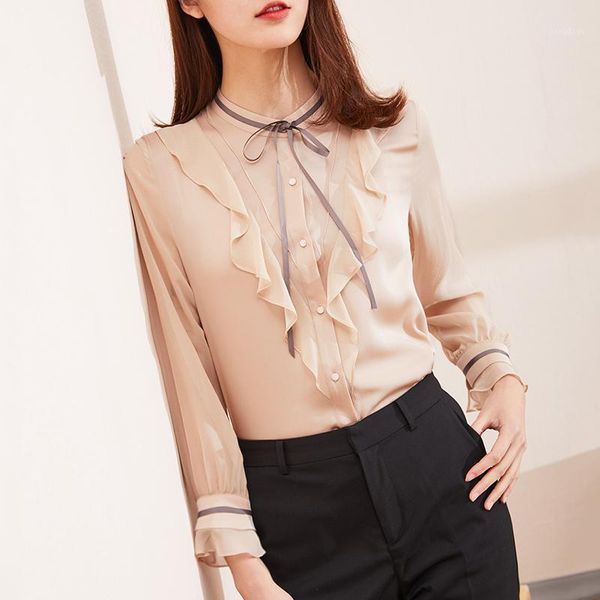 office lady style women's blouses spring autumn 92% real silk shirts for women elegant female camisa femenina zjt2426 &, White
office lady style women's blouses spring autumn 92% real silk shirts for women elegant female camisa femenina zjt2426 &, White