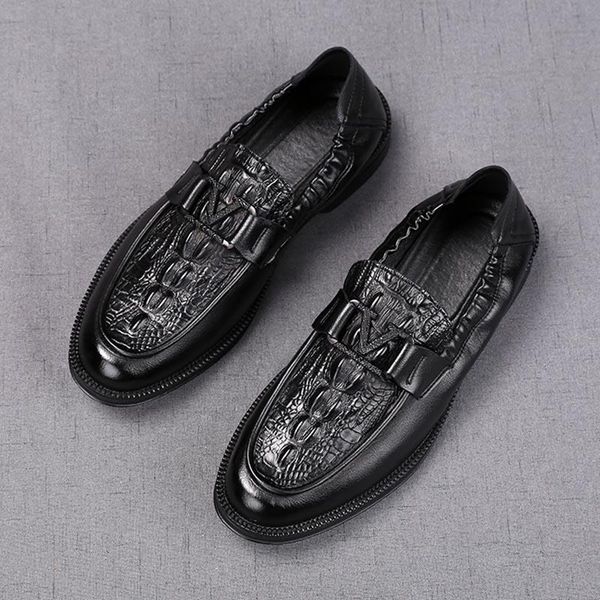 new men's crocodile pattern soft leather driving shoes loafers flat formal wedding evening dress oxfords sapato social masculino, Black
new men's crocodile pattern soft leather driving shoes loafers flat formal wedding evening dress oxfords sapato social masculino, Black