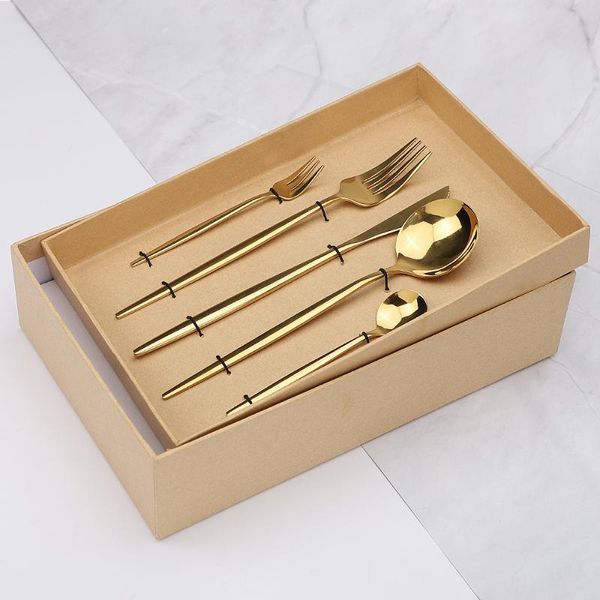 dinnerware sets cutlery set gold stainless steel tableware golden spoons knives forks with gift box
dinnerware sets cutlery set gold stainless steel tableware golden spoons knives forks with gift box