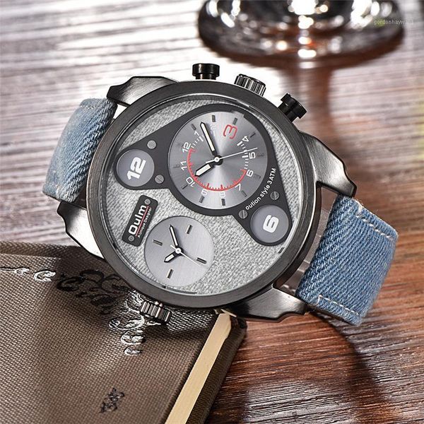 oulm canvas watches men sport casual quartz watch male two time zone big size luxury men's wristwatches, Slivery;brown
oulm canvas watches men sport casual quartz watch male two time zone big size luxury men's wristwatches, Slivery;brown