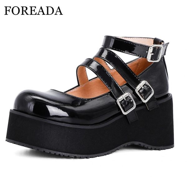 dress shoes foreada woman mary janes patent leather wedges high heels lolita style pumps platform ankle strap buckle big size 46, Black
dress shoes foreada woman mary janes patent leather wedges high heels lolita style pumps platform ankle strap buckle big size 46, Black