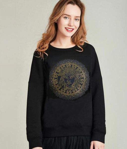 women's hoodies & sweatshirts high-quality rhinestone style brand fashion women casual hoody top, Black
women's hoodies & sweatshirts high-quality rhinestone style brand fashion women casual hoody top, Black