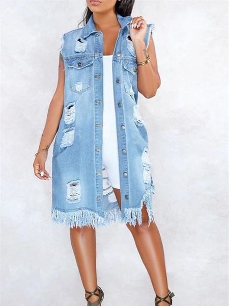 women's jackets fashion hole denim blouse ladies sleeveless ripped distressed loose long jacket coat outwear womens plus size, Black;brown
women's jackets fashion hole denim blouse ladies sleeveless ripped distressed loose long jacket coat outwear womens plus size, Black;brown