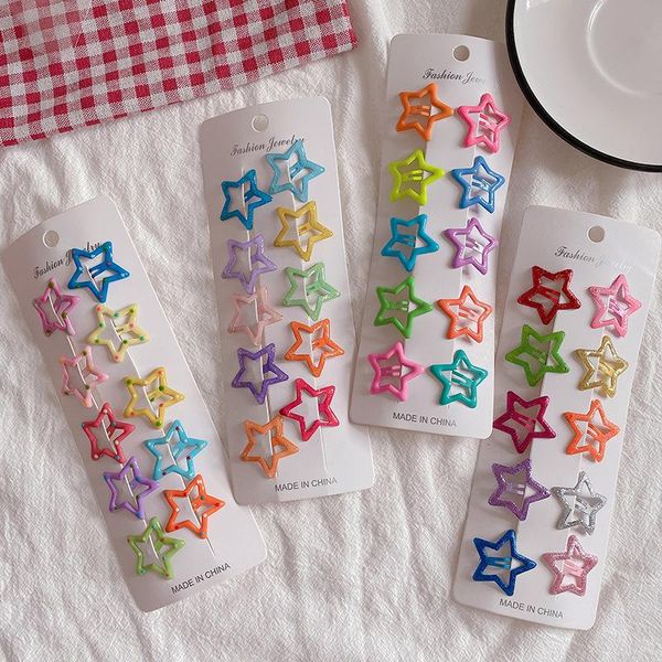 hair accessories 10 pcs korea fashion cute colorful drip oil five-pointed star children's bb clip sweet girl princess hairpins, Slivery;white
hair accessories 10 pcs korea fashion cute colorful drip oil five-pointed star children's bb clip sweet girl princess hairpins, Slivery;white