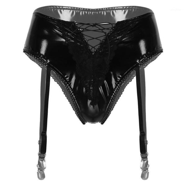 women exotic sissy panties patent leather latex briefs lace patchwork lace-up garter lingerie underwear women's, Black;pink
women exotic sissy panties patent leather latex briefs lace patchwork lace-up garter lingerie underwear women's, Black;pink