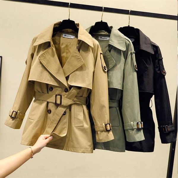 2021 new autumn trench coat women fashion double breasted windbreaker female khaki slim belt overcoat cloak mujer outwear p948, Tan;black
2021 new autumn trench coat women fashion double breasted windbreaker female khaki slim belt overcoat cloak mujer outwear p948, Tan;black
