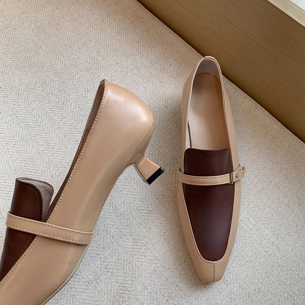 womens genuine leather mix color patchwork slip-on pumps round toe metal buckle ol style elegant ladies dress heels shoes women, Black
womens genuine leather mix color patchwork slip-on pumps round toe metal buckle ol style elegant ladies dress heels shoes women, Black