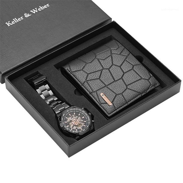 keller & weber luxury mechanical men watch wallet set fashion skeleton automatic mechanism wristwatch purse gift birthday wristwatches, Slivery;brown
keller & weber luxury mechanical men watch wallet set fashion skeleton automatic mechanism wristwatch purse gift birthday wristwatches, Slivery;brown
