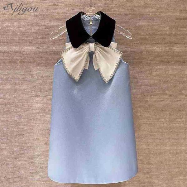 party mini dress sleeveless lapel diamond bow patchwork a-line female vestido celebration occasion dinner night out 210525, Black;gray
party mini dress sleeveless lapel diamond bow patchwork a-line female vestido celebration occasion dinner night out 210525, Black;gray