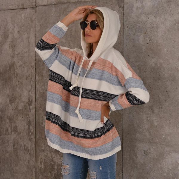 women's hoodies & sweatshirts yomisma 2021 stitching striped hooded loose pullover knit long-sleeved women hat for sweatshirt, Black
women's hoodies & sweatshirts yomisma 2021 stitching striped hooded loose pullover knit long-sleeved women hat for sweatshirt, Black