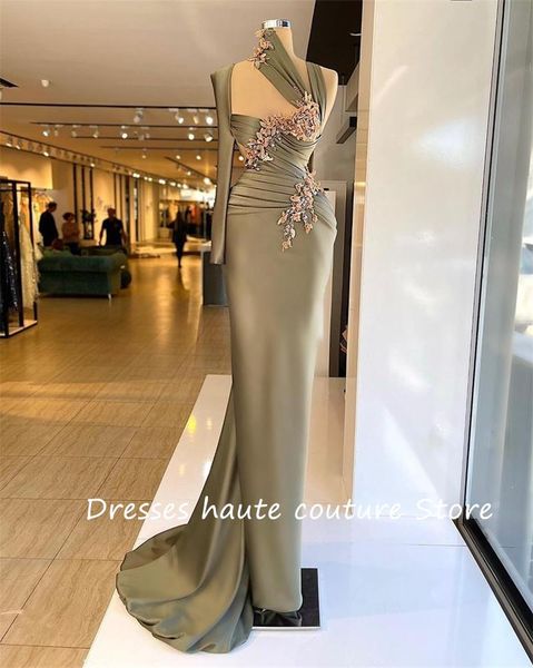 party dresses luxury evening green beaded halter mermaid prom dress long sleeves gowns customize robes de mariée, White;black
party dresses luxury evening green beaded halter mermaid prom dress long sleeves gowns customize robes de mariée, White;black