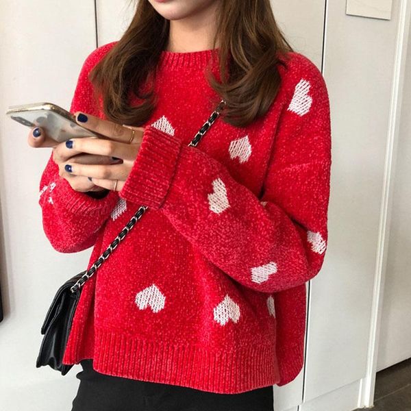 women's sweaters autumn winter women elegant casual peach heart pattern pullovers and tricot pull femme, White;black
women's sweaters autumn winter women elegant casual peach heart pattern pullovers and tricot pull femme, White;black