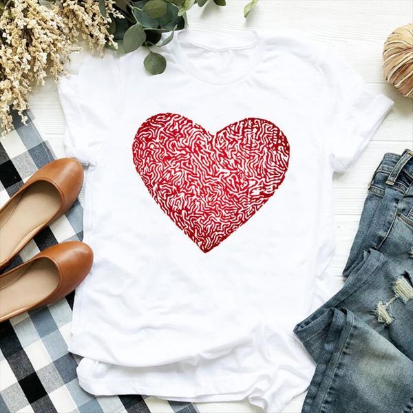 cute love heart print women t shirt short sleeve o neck loose ladies summer causal tee clothes, White
cute love heart print women t shirt short sleeve o neck loose ladies summer causal tee clothes, White