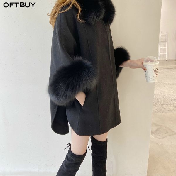 oftbuy real fur coat winter jacket women natural fox fur collar cuffs flare sleeve cashmere wool woolen loose outerwear 201102, Black
oftbuy real fur coat winter jacket women natural fox fur collar cuffs flare sleeve cashmere wool woolen loose outerwear 201102, Black