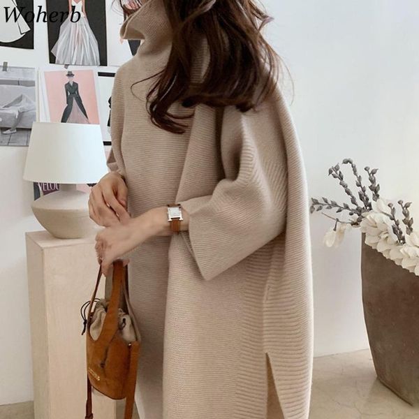 women's sweaters woherb autumn winter thick women sweater korean chic turtleneck pullover japanese style casual loose bawting sleeve kn, White;black
women's sweaters woherb autumn winter thick women sweater korean chic turtleneck pullover japanese style casual loose bawting sleeve kn, White;black