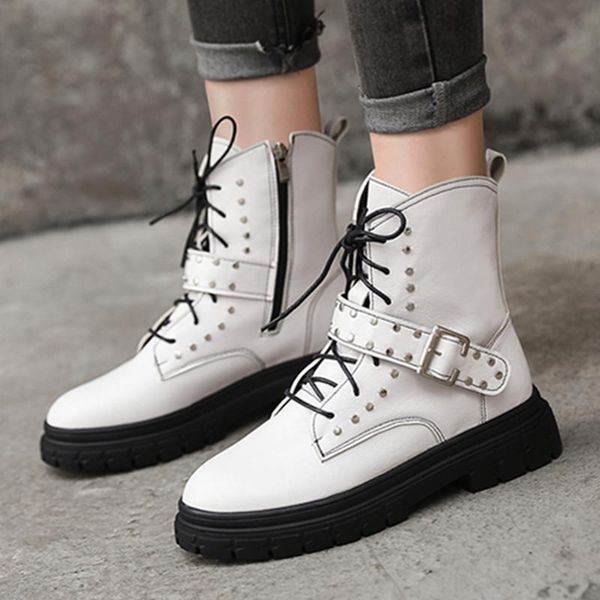 boots women's winter rivet rubber ankle black white punk fashion ladies shoes metal motorcycle lace-up female
boots women's winter rivet rubber ankle black white punk fashion ladies shoes metal motorcycle lace-up female