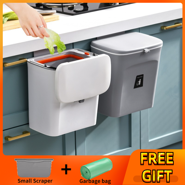 7/9l large capacity trash can for kitchen door hanging kitchen recycling garbage basket bartroom wall mounted trash bin with lid
7/9l large capacity trash can for kitchen door hanging kitchen recycling garbage basket bartroom wall mounted trash bin with lid
