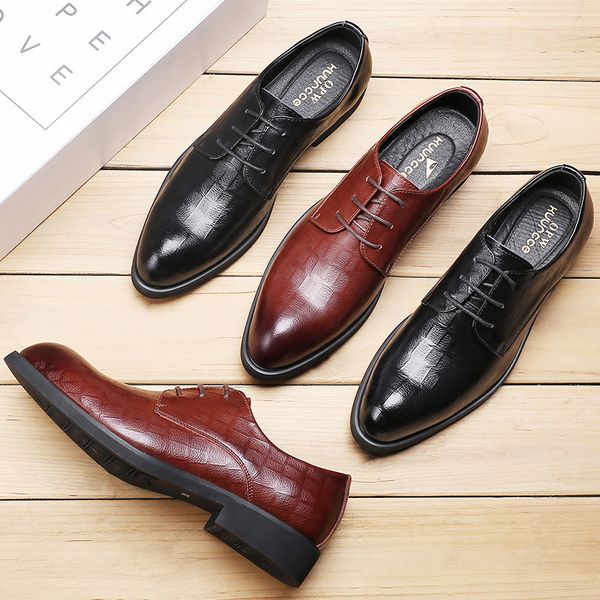 broken size casual pointed leather sho british plaid fashion busins drs men's lace up korean cowhide, Black
broken size casual pointed leather sho british plaid fashion busins drs men's lace up korean cowhide, Black