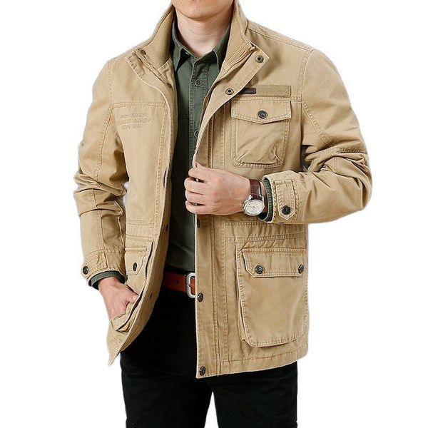 men's jackets large size m-6xl 2021 spring autumn military casual style 100% cotton khaki loose mid-length jacket coat man black, Black;brown
men's jackets large size m-6xl 2021 spring autumn military casual style 100% cotton khaki loose mid-length jacket coat man black, Black;brown