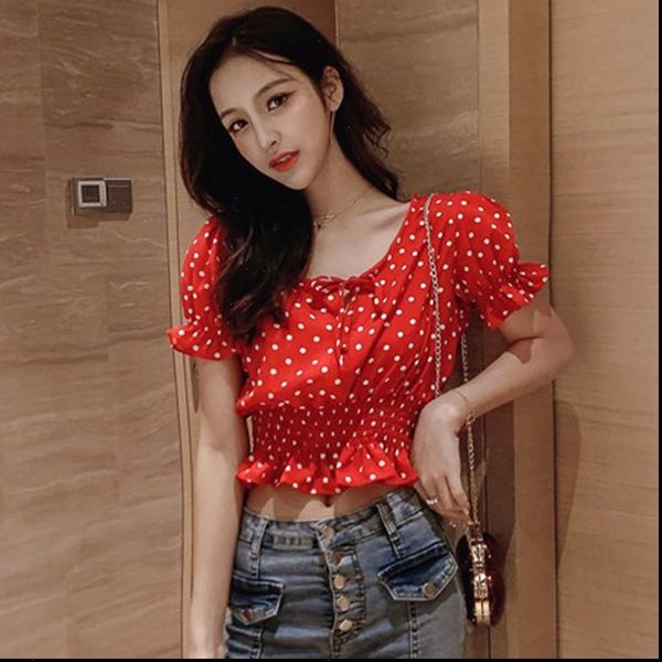 womens clothing women summer blouse short sleeve ruffles chiffon blouse fashion dot print v neck female shirt, White
womens clothing women summer blouse short sleeve ruffles chiffon blouse fashion dot print v neck female shirt, White