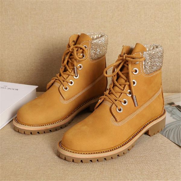 boots 2021 fashion women ankle crystal decor short booties genuine leather work shoes woman lace-up waterproof botas mujer, Black
boots 2021 fashion women ankle crystal decor short booties genuine leather work shoes woman lace-up waterproof botas mujer, Black
