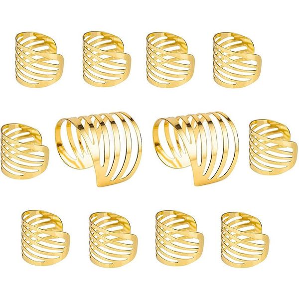 12 pcs napkin rings dinner table napkin holders rings wedding party holders festival decoration,golden 
12 pcs napkin rings dinner table napkin holders rings wedding party holders festival decoration,golden