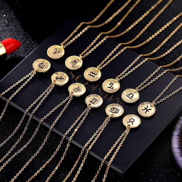 pendant necklaces vintage simple twelve constellations carved coin necklace statement copper leo women jewelry clavicle chain, Silver
pendant necklaces vintage simple twelve constellations carved coin necklace statement copper leo women jewelry clavicle chain, Silver