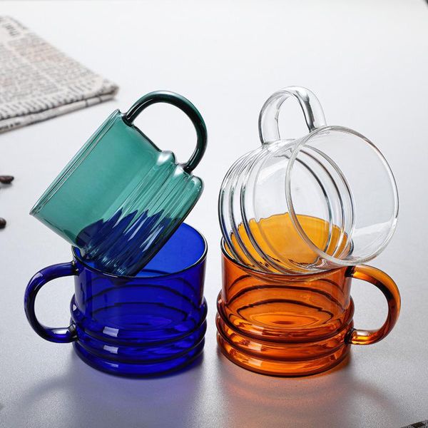 mugs thickened colored glass coffee cups, environmentally friendly high borosilicate household cups mug
mugs thickened colored glass coffee cups, environmentally friendly high borosilicate household cups mug
