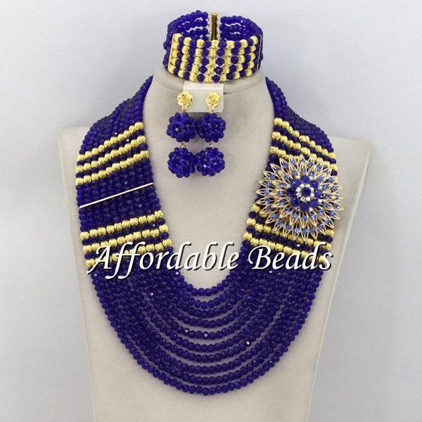 earrings & necklace royal blue beads for african wedding glamorous nigerian jewelry set item abe100, Silver
earrings & necklace royal blue beads for african wedding glamorous nigerian jewelry set item abe100, Silver