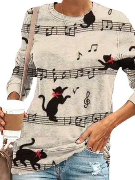 women's t-shirt casual music cat print women 2021 spring o-neck long sleeve street fashion ladies plus size interest tees s-5xl, White
women's t-shirt casual music cat print women 2021 spring o-neck long sleeve street fashion ladies plus size interest tees s-5xl, White