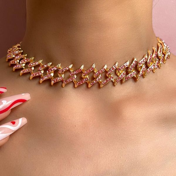 chains flatfoosie 18mm iced out miami cuban link chain necklaces for women hip hop wave thorn crystal choker necklace men punk jewelry, Silver
chains flatfoosie 18mm iced out miami cuban link chain necklaces for women hip hop wave thorn crystal choker necklace men punk jewelry, Silver
