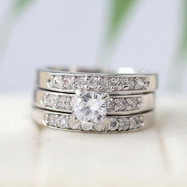 wedding rings 3pcs 18k gold plated ring set cz 1/4 eternity diamonds ring&5mm round cut z engagement, Slivery;golden
wedding rings 3pcs 18k gold plated ring set cz 1/4 eternity diamonds ring&5mm round cut z engagement, Slivery;golden