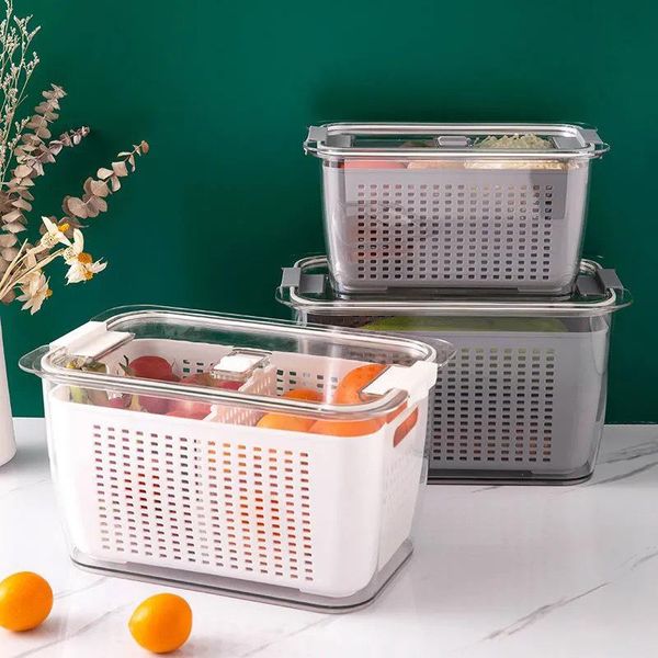 storage bottles & jars pet kitchen container double-layer transparent plastic fruit vegetable compartment box with lid fridge organizer
storage bottles & jars pet kitchen container double-layer transparent plastic fruit vegetable compartment box with lid fridge organizer