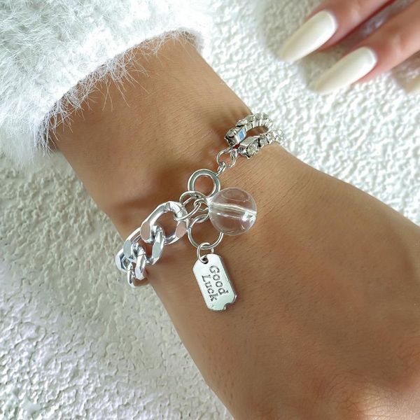 charm bracelets good luck letter charms fashion beaded pendant crystals cz gold hand jewelry bracelet for women femme bangles, Golden;silver
charm bracelets good luck letter charms fashion beaded pendant crystals cz gold hand jewelry bracelet for women femme bangles, Golden;silver