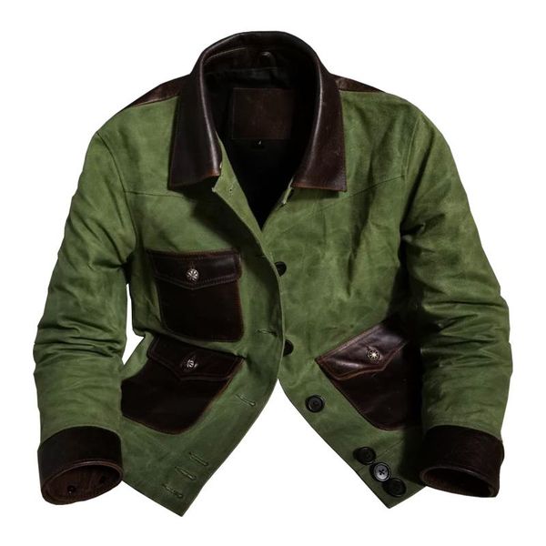 men's leather & faux 2021 light green american casual spliced jacket large size xxxl genuine cowhide autumn slim fit coat, Black
men's leather & faux 2021 light green american casual spliced jacket large size xxxl genuine cowhide autumn slim fit coat, Black
