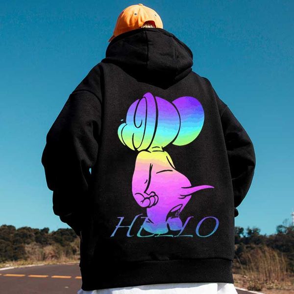 men's hoodies & sweatshirts hello dog rainbow men oversize reflective pullovers hip hop streetwear hooded harajuku homme clothes, Black
men's hoodies & sweatshirts hello dog rainbow men oversize reflective pullovers hip hop streetwear hooded harajuku homme clothes, Black