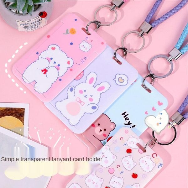 card holders cartoon keychain protective sleeve simple transparent sliding cover lanyard holder bus weaving hand rope, Brown;gray
card holders cartoon keychain protective sleeve simple transparent sliding cover lanyard holder bus weaving hand rope, Brown;gray