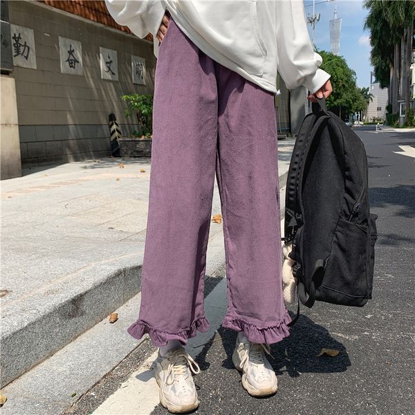 kawaii frilly velled velvet breech high-waisted elastic waistline wild solid japanese women's pants soft girl ekwy, Black;white
kawaii frilly velled velvet breech high-waisted elastic waistline wild solid japanese women's pants soft girl ekwy, Black;white