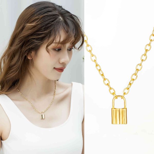 new jewelry fashion simple metal short lock necklace temperament versatile clavicle chain, Silver
new jewelry fashion simple metal short lock necklace temperament versatile clavicle chain, Silver
