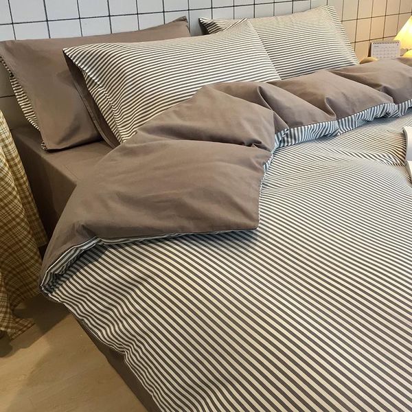 bedding sets cotton set stripe men's four piece simple american extra large quilt cover
bedding sets cotton set stripe men's four piece simple american extra large quilt cover