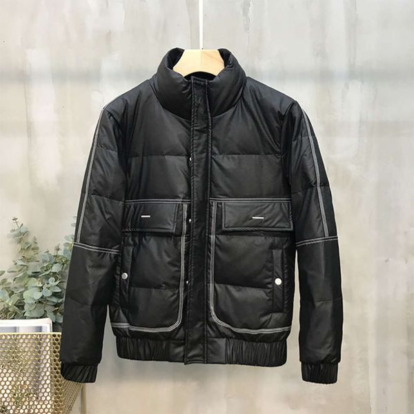 leather down light thin winter trend handsome korean slim and versatile collar jacket men's short fashion brand, Black
leather down light thin winter trend handsome korean slim and versatile collar jacket men's short fashion brand, Black