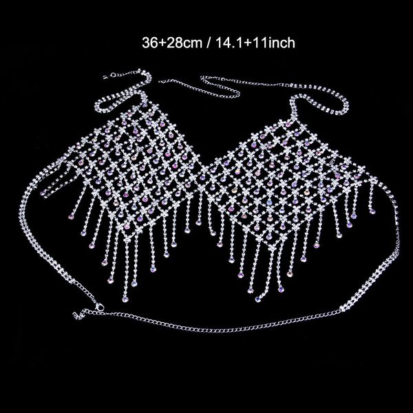 ab rhinestone chest body jewelry for women beach tassel body chain crystal bikini underwear bra accessories gift, Silver
ab rhinestone chest body jewelry for women beach tassel body chain crystal bikini underwear bra accessories gift, Silver