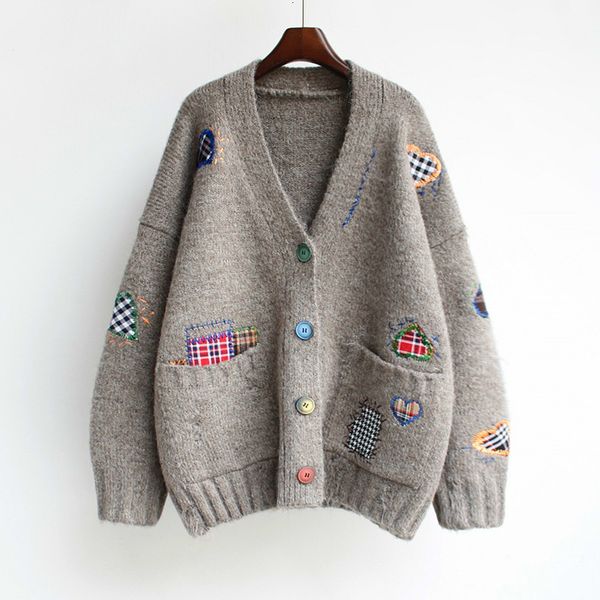 new 2021 winter women v neck loose korean style patchwork stitch chic long cardigans ropa mujer sweater coat lciy, White;black
new 2021 winter women v neck loose korean style patchwork stitch chic long cardigans ropa mujer sweater coat lciy, White;black
