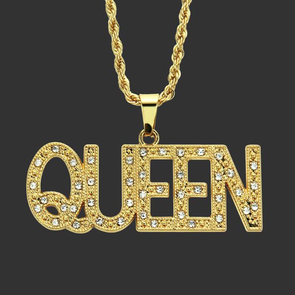 amulet neck pendants gold queen necklace hip hop diamond letter pendant fashion trendy, Silver
amulet neck pendants gold queen necklace hip hop diamond letter pendant fashion trendy, Silver