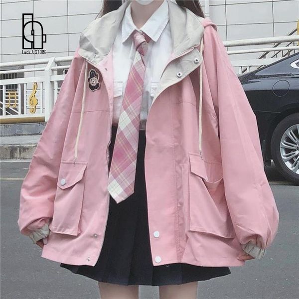 women's jackets luck a korean matching winter clothes loose cute female coat manteau femme japanese kawaii zipper pink woman jacket, Black;brown
women's jackets luck a korean matching winter clothes loose cute female coat manteau femme japanese kawaii zipper pink woman jacket, Black;brown