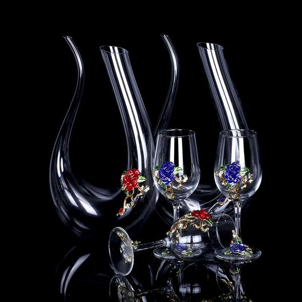 wine glasses high grade colour rose enamel lead crystal glass goblet red decanter set household wedding business gift
wine glasses high grade colour rose enamel lead crystal glass goblet red decanter set household wedding business gift