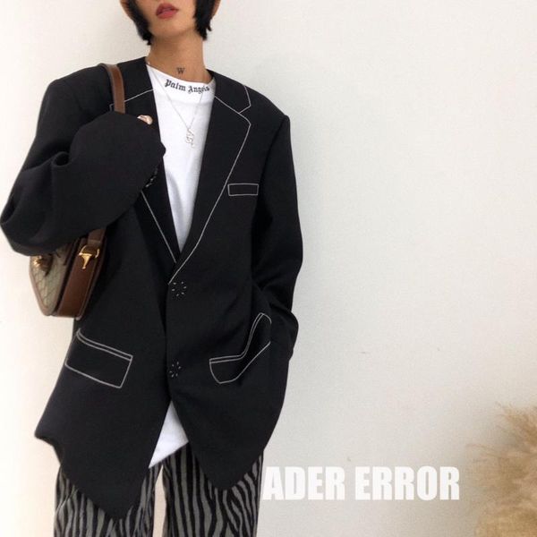 men's suits & blazers 2021 adererror black casual suit jacket women button simple oversized vintage fashion ader, White;black
men's suits & blazers 2021 adererror black casual suit jacket women button simple oversized vintage fashion ader, White;black