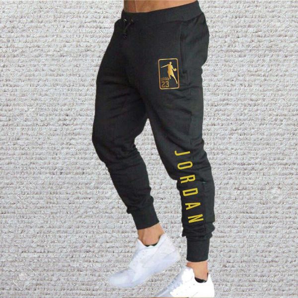men's pants 2021 spring and autumn brand sports skinny leg jogging fitness running, Black
