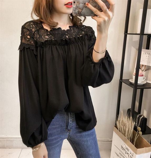 women's blouses & shirts fashion women casual shirt lace floral summer long sleeve loose blouse stitching ladies, White
women's blouses & shirts fashion women casual shirt lace floral summer long sleeve loose blouse stitching ladies, White