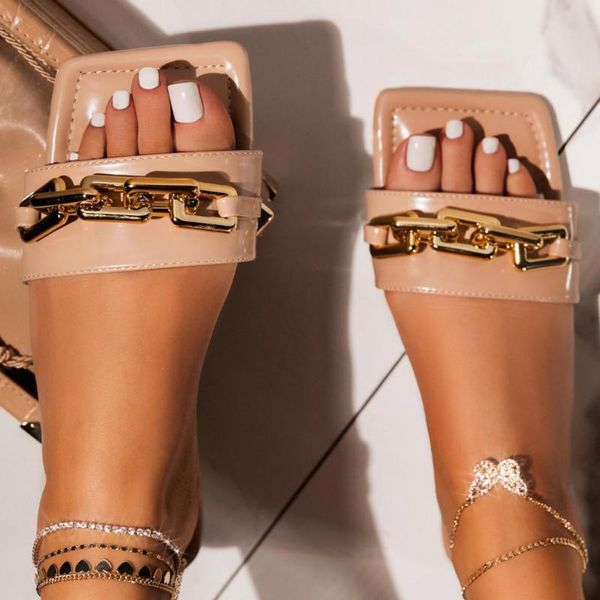 2021 summer elegant women's slippers fashion new metal chain decoration mules slides pumps square toe ladies zapatillas casa, Black
2021 summer elegant women's slippers fashion new metal chain decoration mules slides pumps square toe ladies zapatillas casa, Black